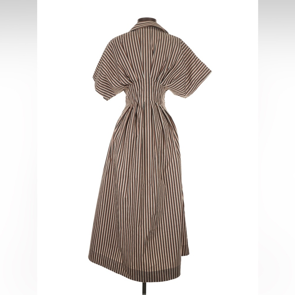 Anthropologie Exquise Tobie Striped Button-Front Shirt Maxi Dress - Picture 2 of 5